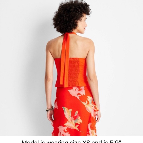 Women's Tie Neck Halter Top - Future Collective™ with Jenee Naylor Red XS - Picture 2 of 2